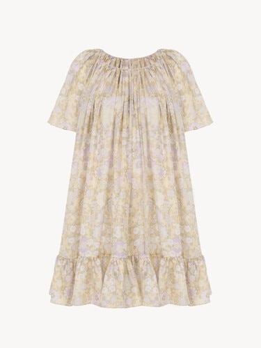 Short pleated dress in silk charmeuse - 2