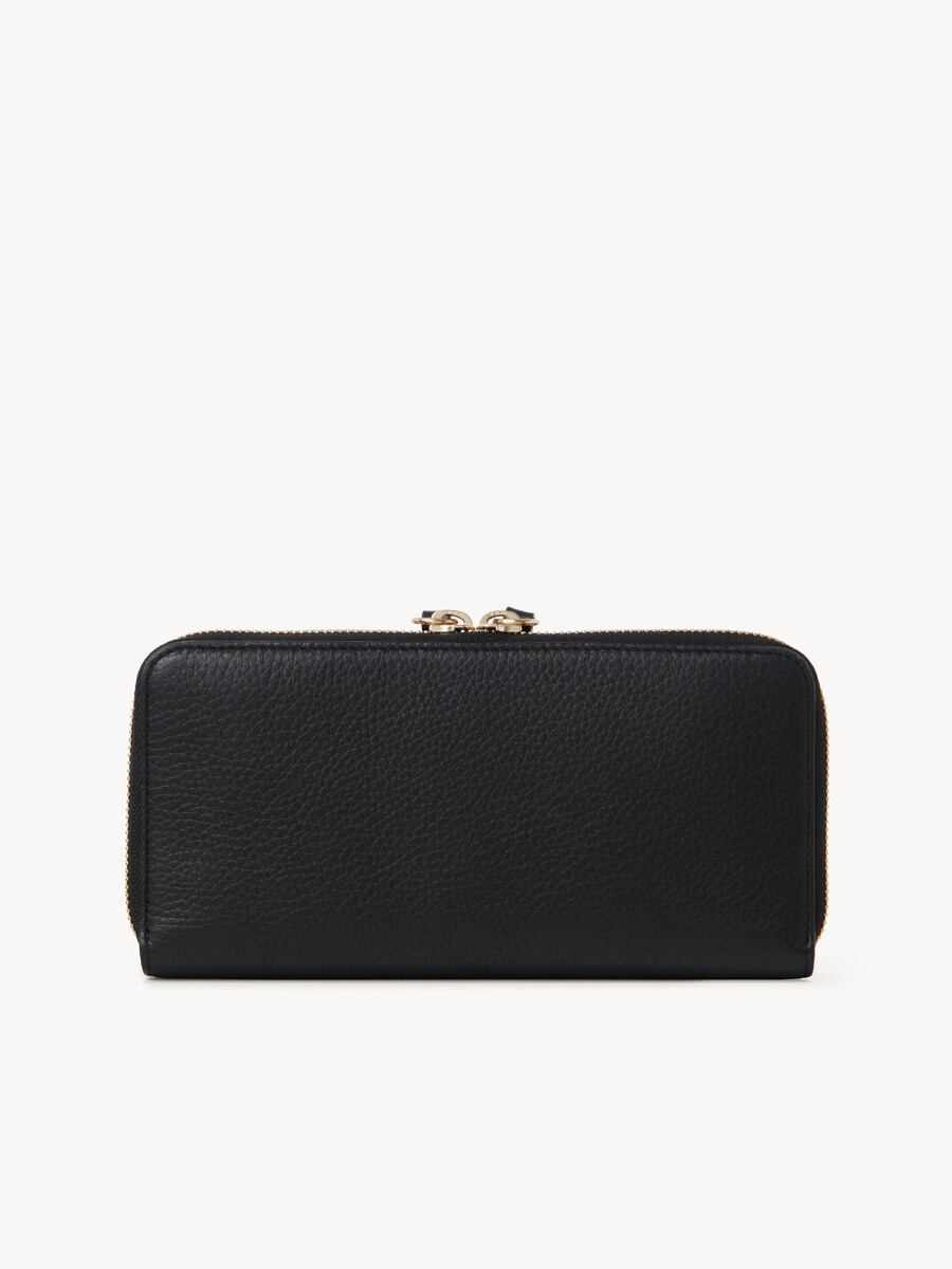 Cartera larga con cremallera Alphabet de cuero granulado - 3