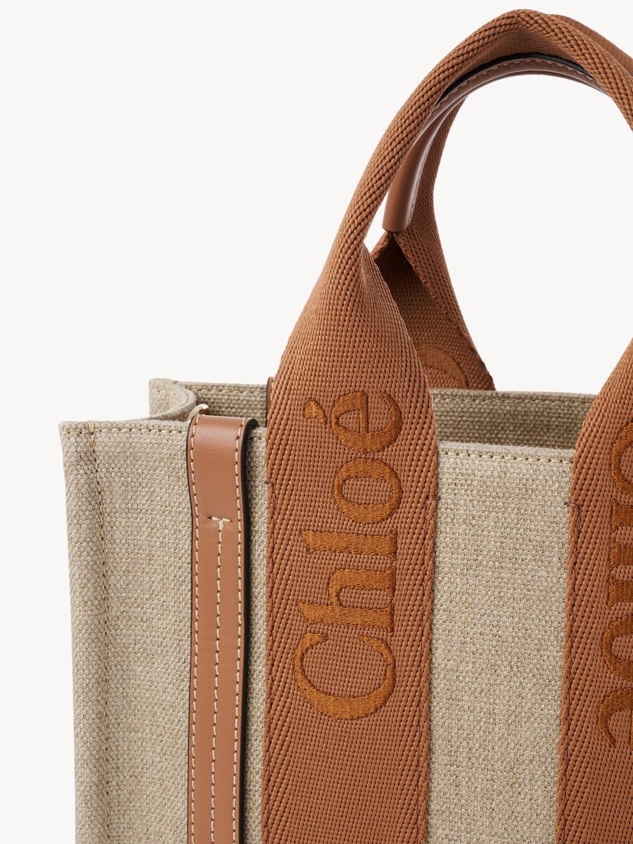 Bolso tote Woody peque&ntilde;o de lino - 7