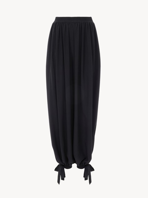 Pantalon fluide pliss&eacute; en cr&ecirc;pe de chine 