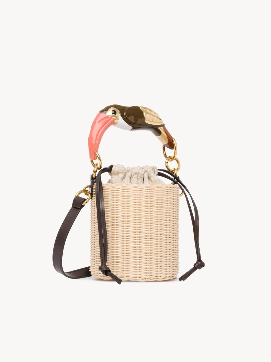 Bolso saco Chlo&eacute; Tropicus de mimbre - 2