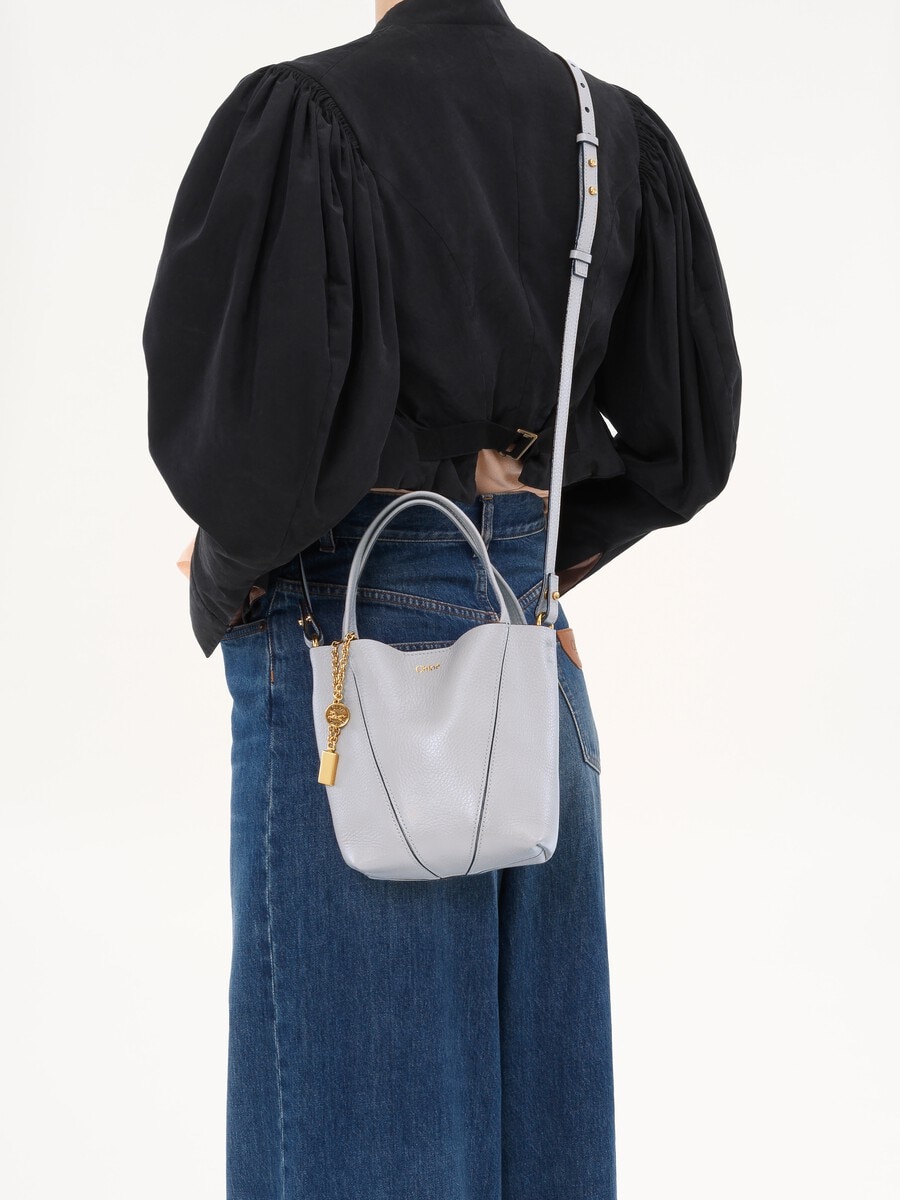 Small Chlo&eacute; Spin tote bag in grained leather - 3