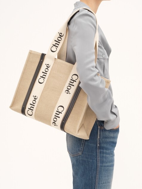 Bolso tote Woody de lino