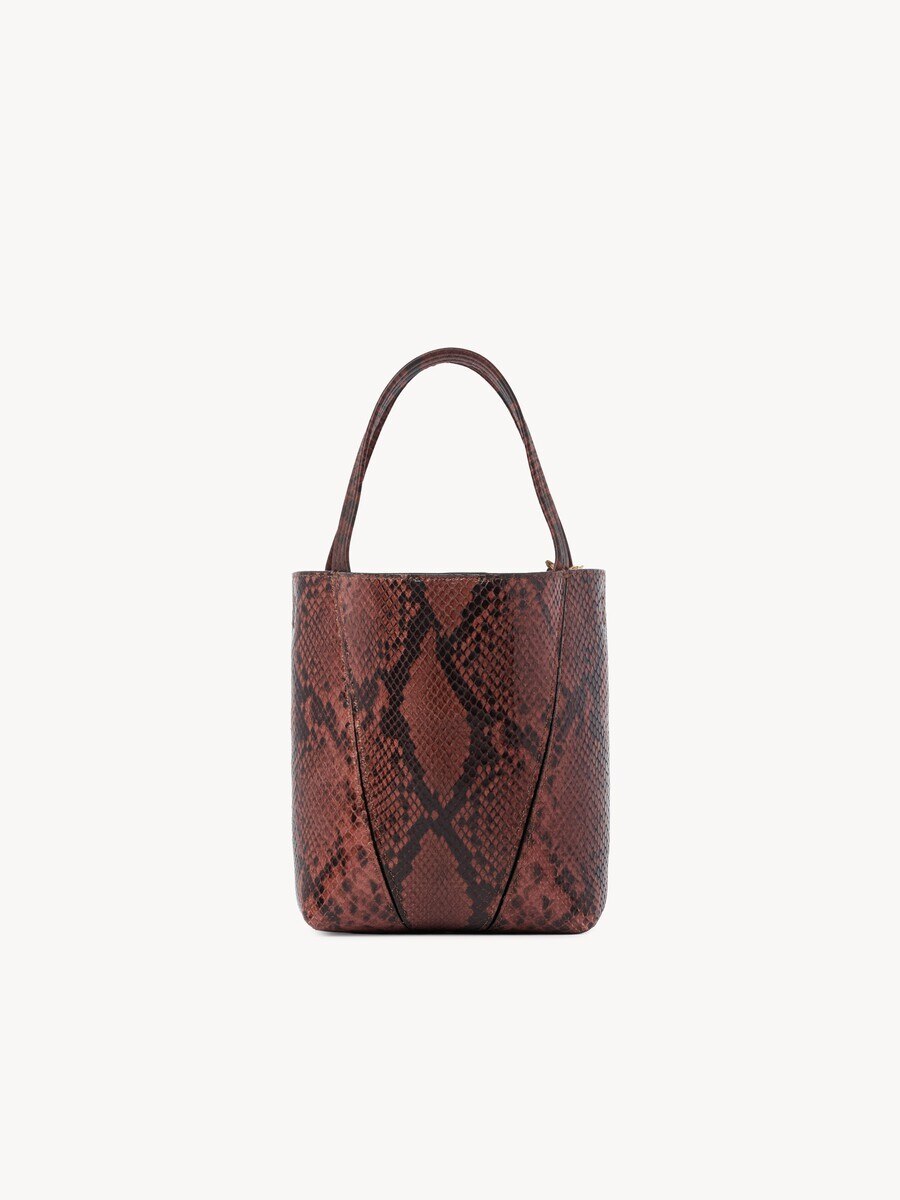 Small Chlo&eacute; Spin tote bag in python-effect leather - 5