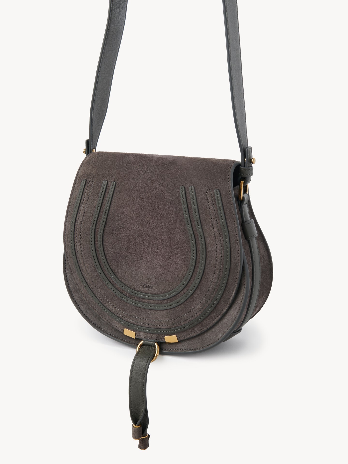 Sac port&eacute; &eacute;paule Marcie en cuir velours - 3.0