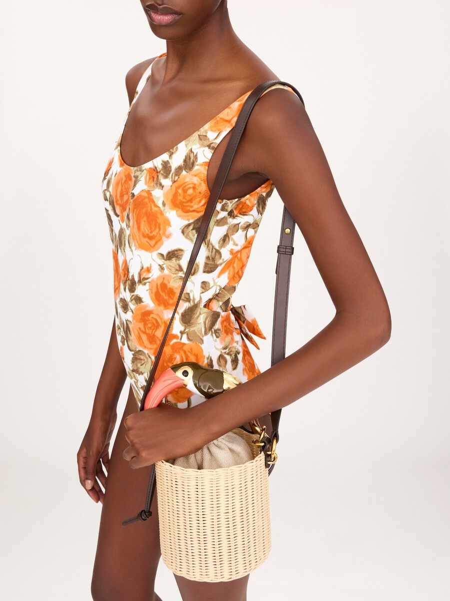 Bolso saco Chlo&eacute; Tropicus de mimbre - 3