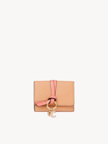 Mini Alphabet tri-fold in grained leather - 1