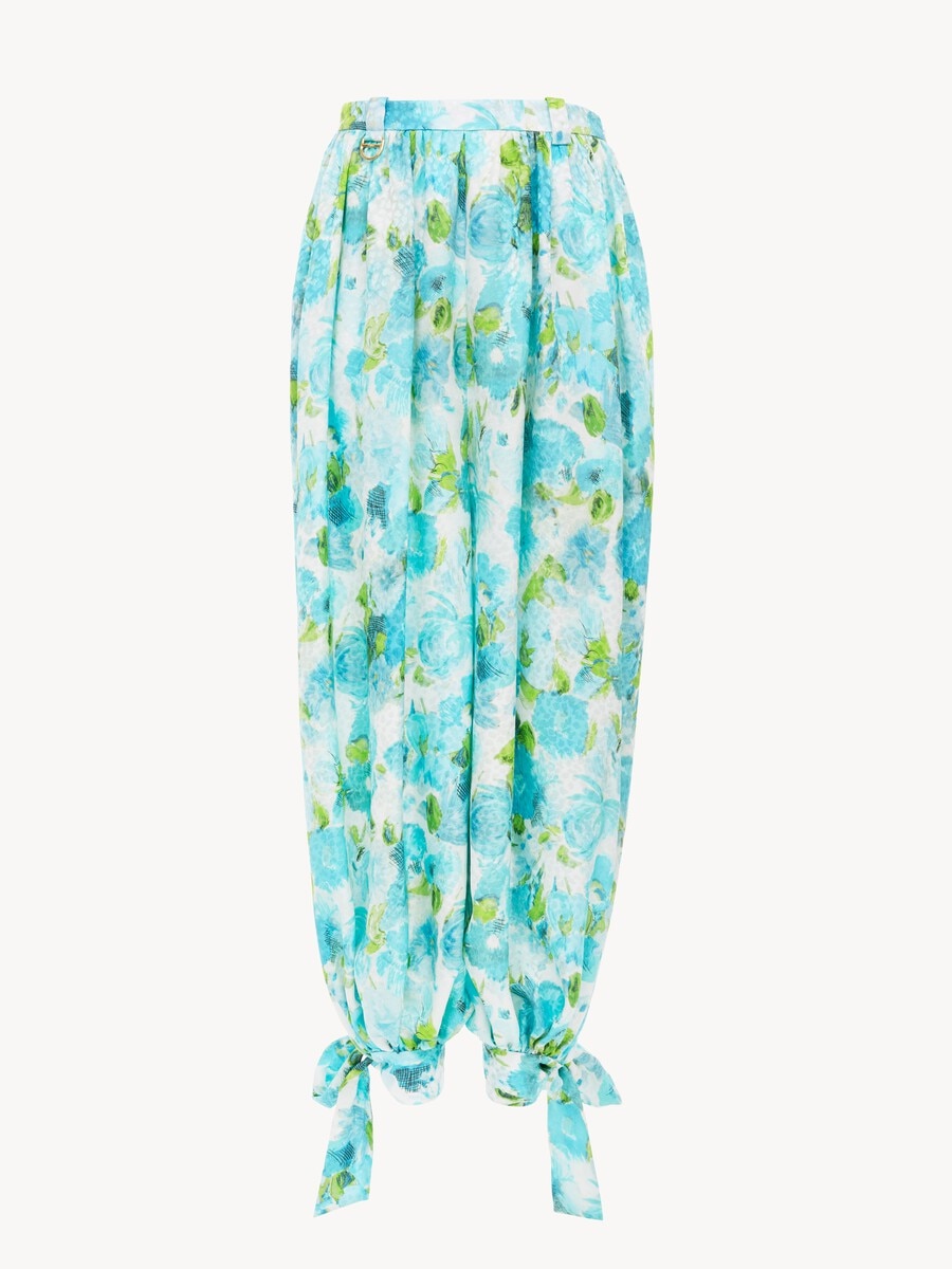 Fluid pleated pants in silk jacquard - 2