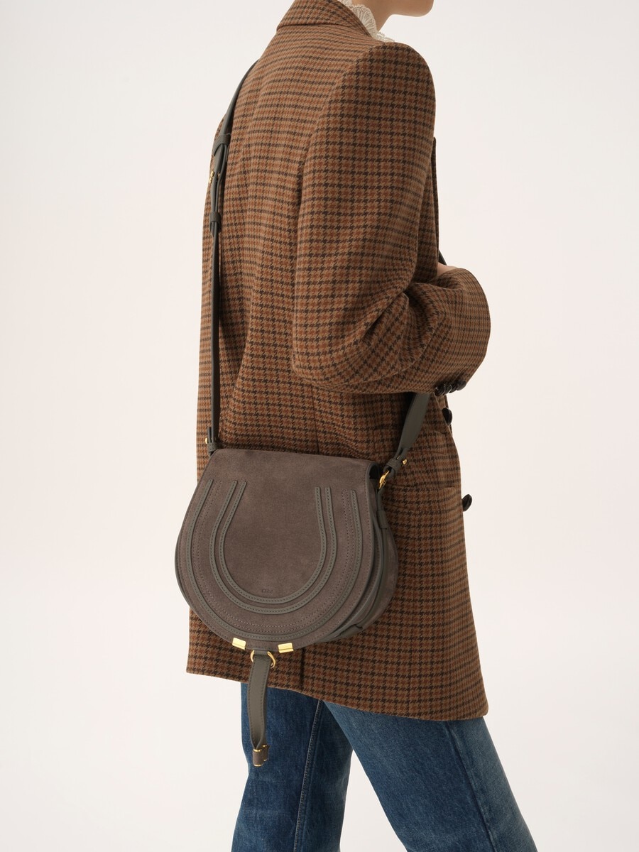 Marcie saddle bag in suede leather - 3