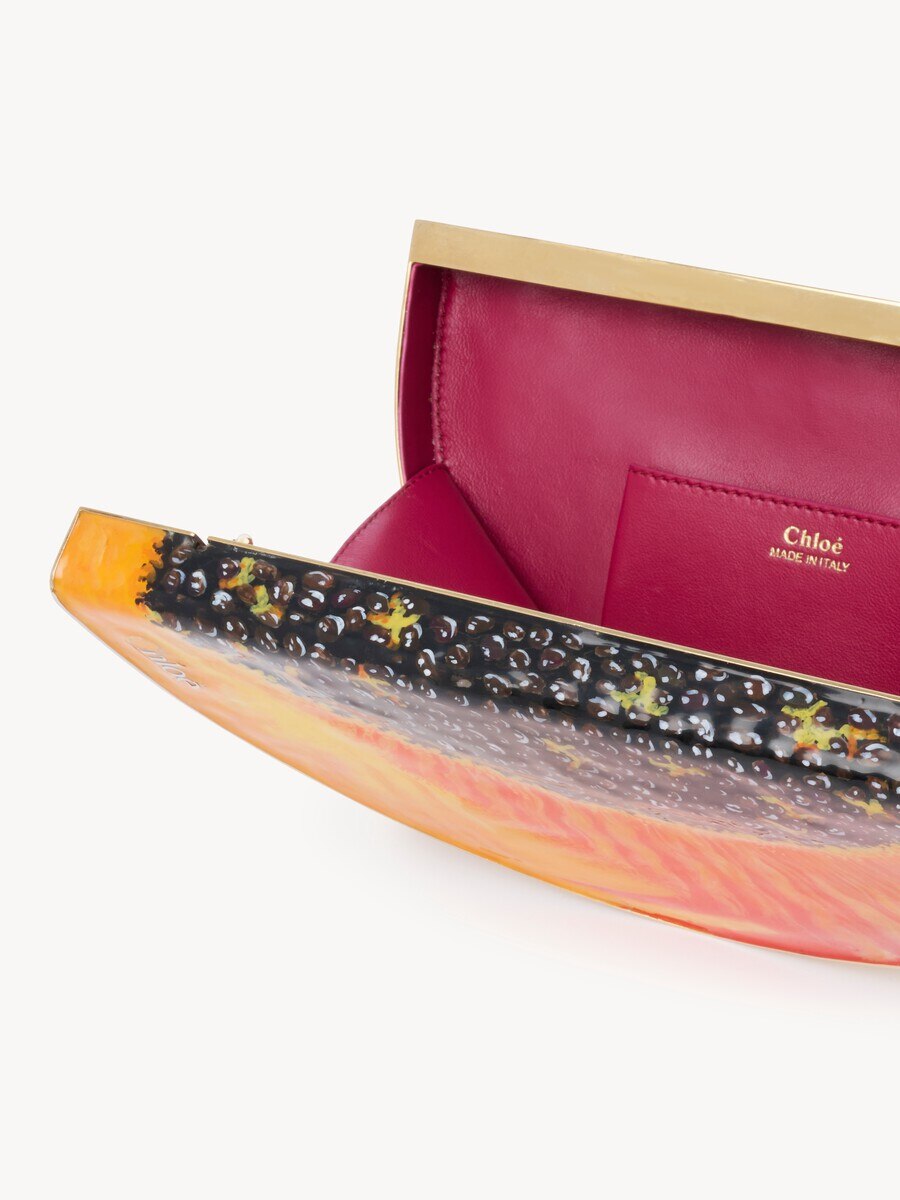 Chlo&eacute; Tropicus papaya minaudi&egrave;re in brass - 5
