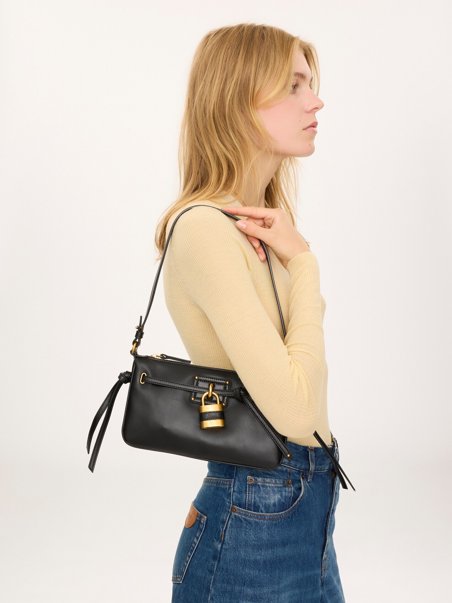 Mini Paddington Sling pouch with strap in soft leather - 2.0