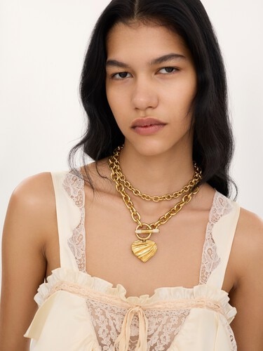 The Chlo&eacute; Pleated Heart necklace - 3