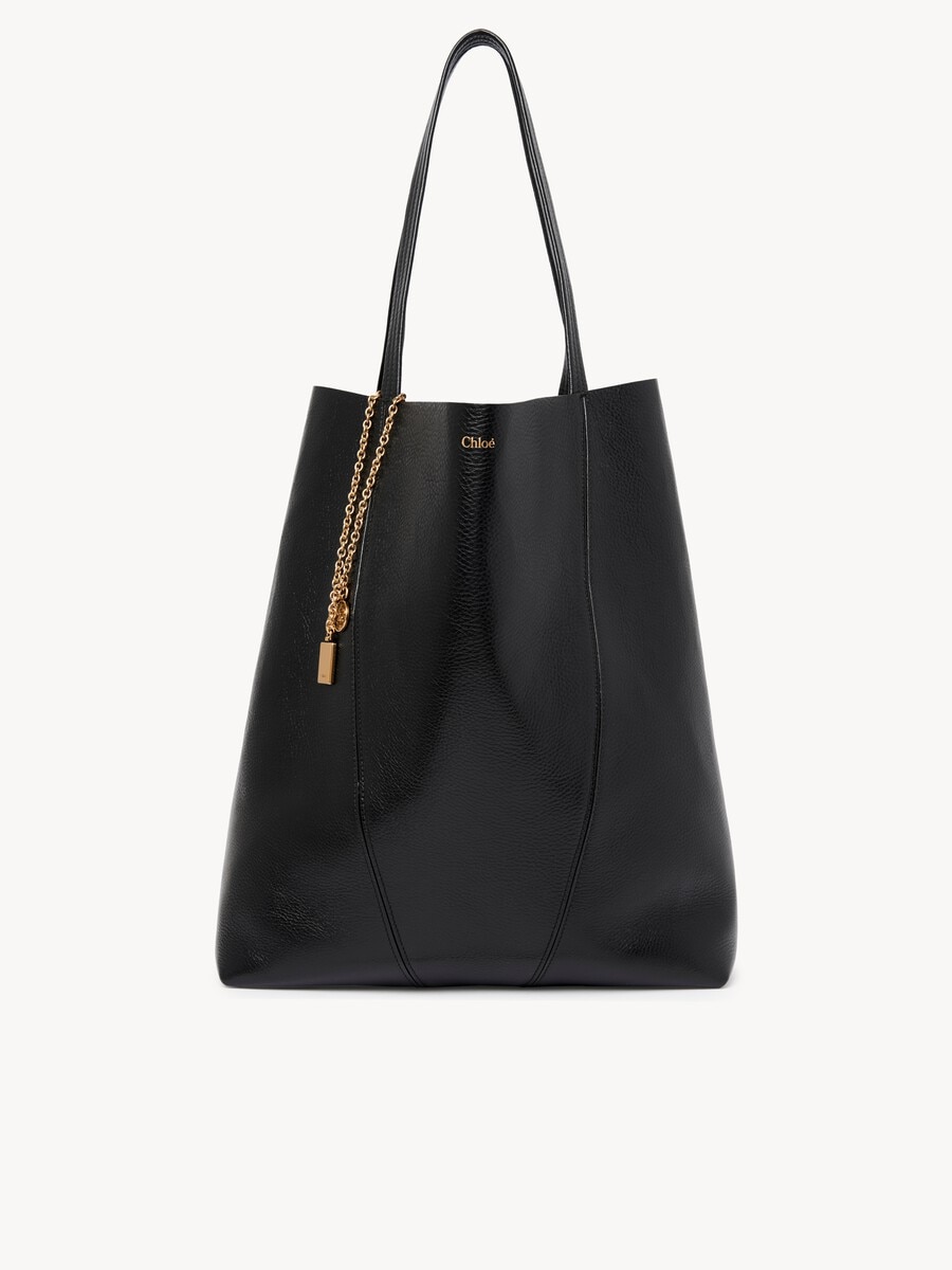 Large Chlo&eacute; Spin tote bag in grained leather - 1