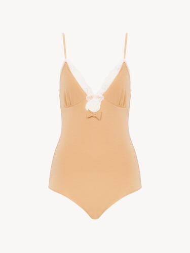 Lace-trimmed ruched bodysuit - 2