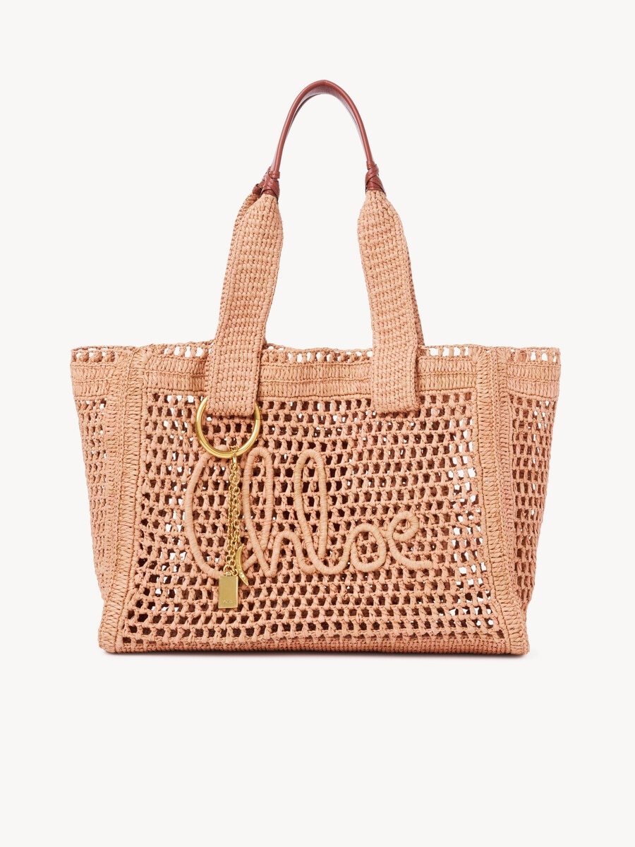 Bolso tote Summer Banana East-West de rafia - 2