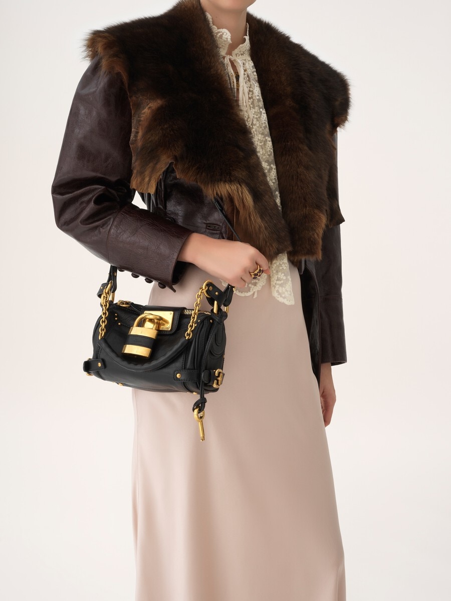 Bolso peque&ntilde;o de cadena Paddington de cuero granulado - 3