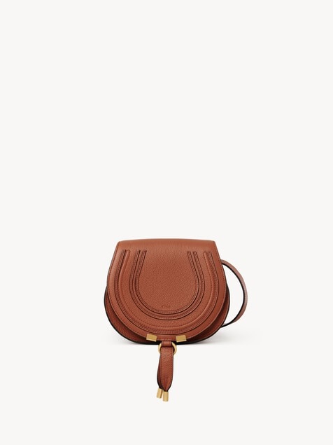 Small Marcie saddle bag in grained leather