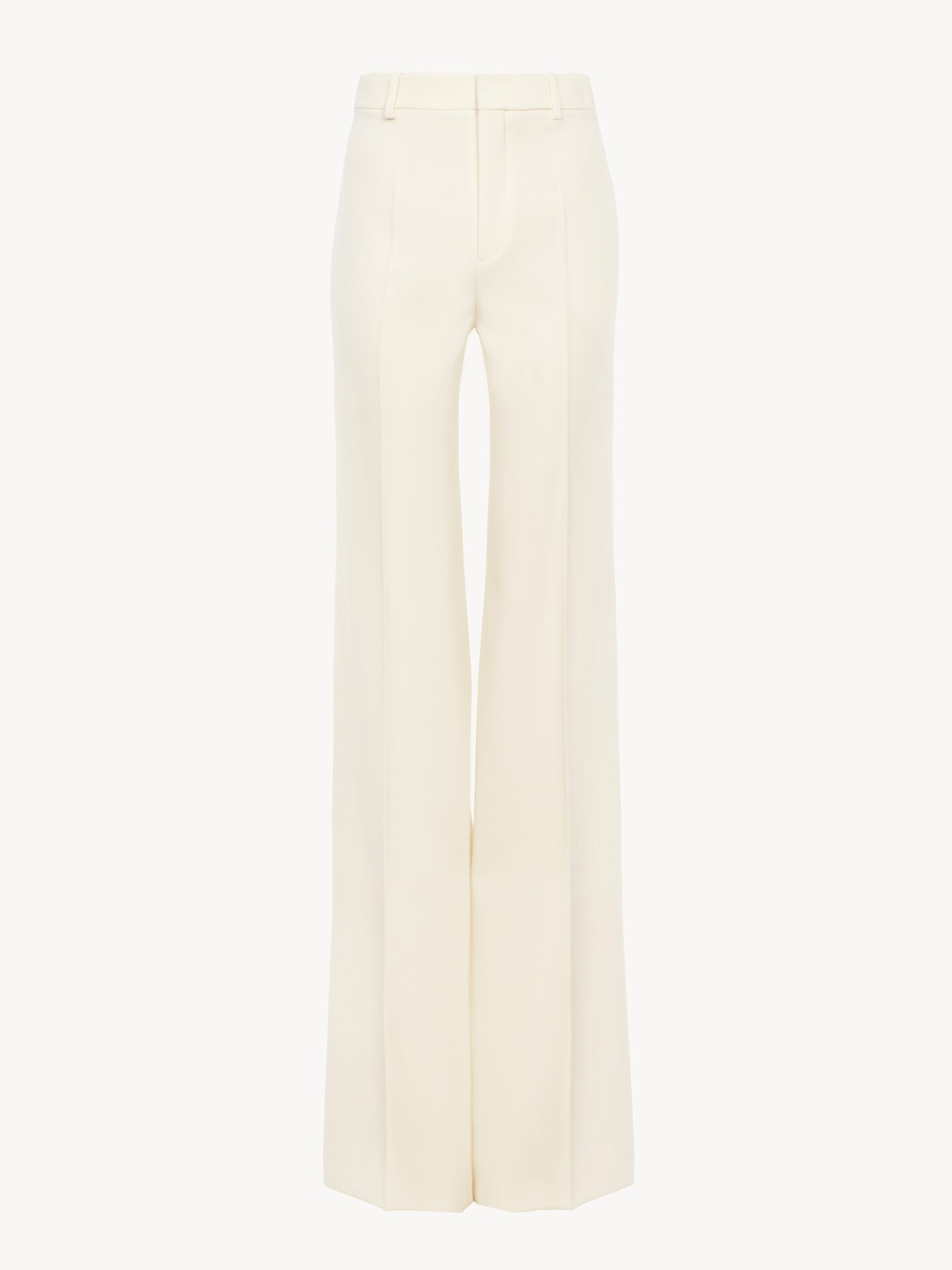 High-rise flared pants in wool grain de poudre - 2.0