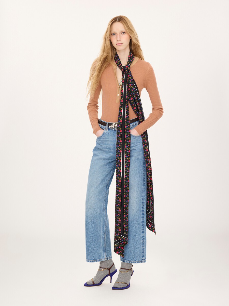 The Chlo&eacute; Folk bandeau scarf in silk cr&ecirc;pe - 2