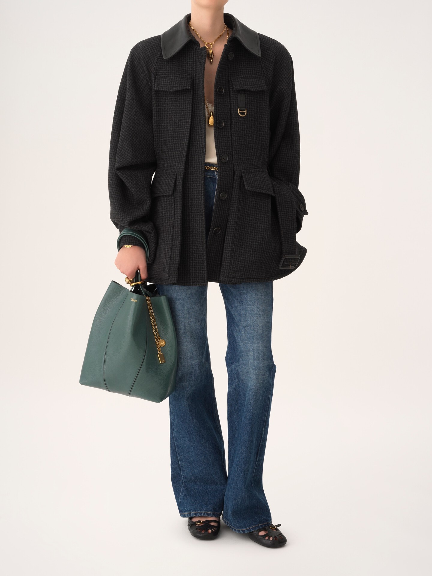 Chlo&eacute; Spin tote bag in grained leather - 7.0