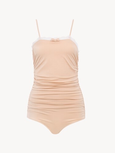 Lace-trimmed ruched bodysuit - 2