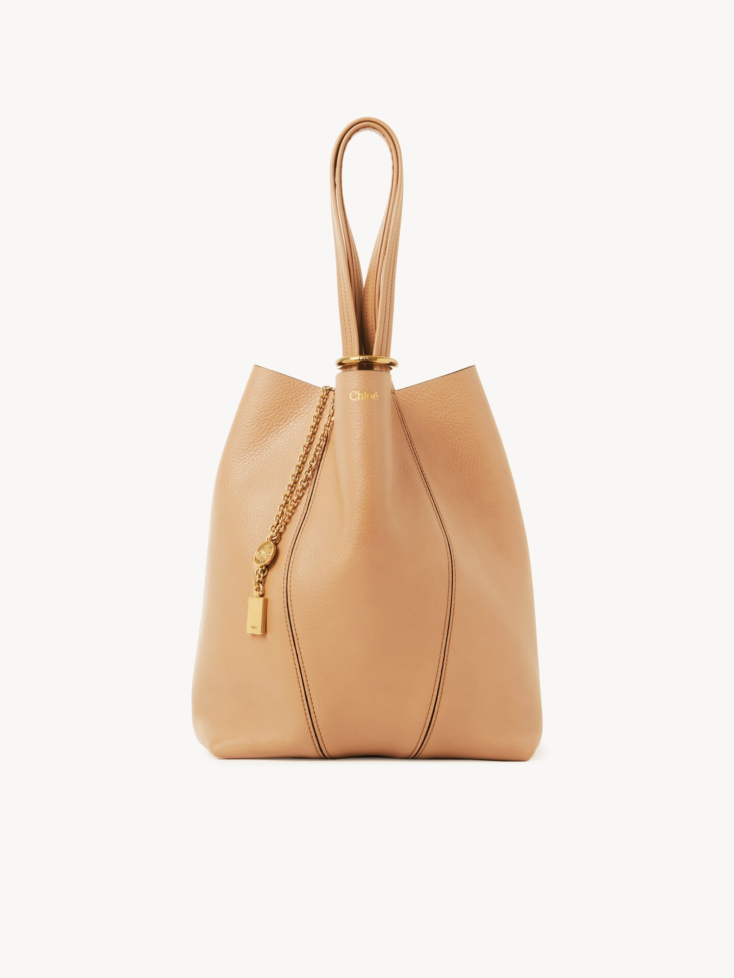 Chlo&eacute; Spin tote bag in grained leather - 2.0