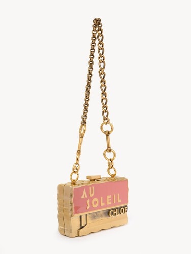Chlo&eacute; Soleil minaudi&egrave;re with chain in brass & enamel - 4