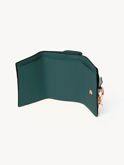 Mini Alphabet tri-fold in grained leather