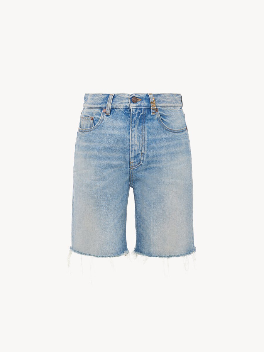 Short taille haute en denim - 2