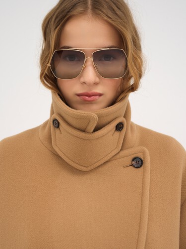 Oversized short coat in wool - 6