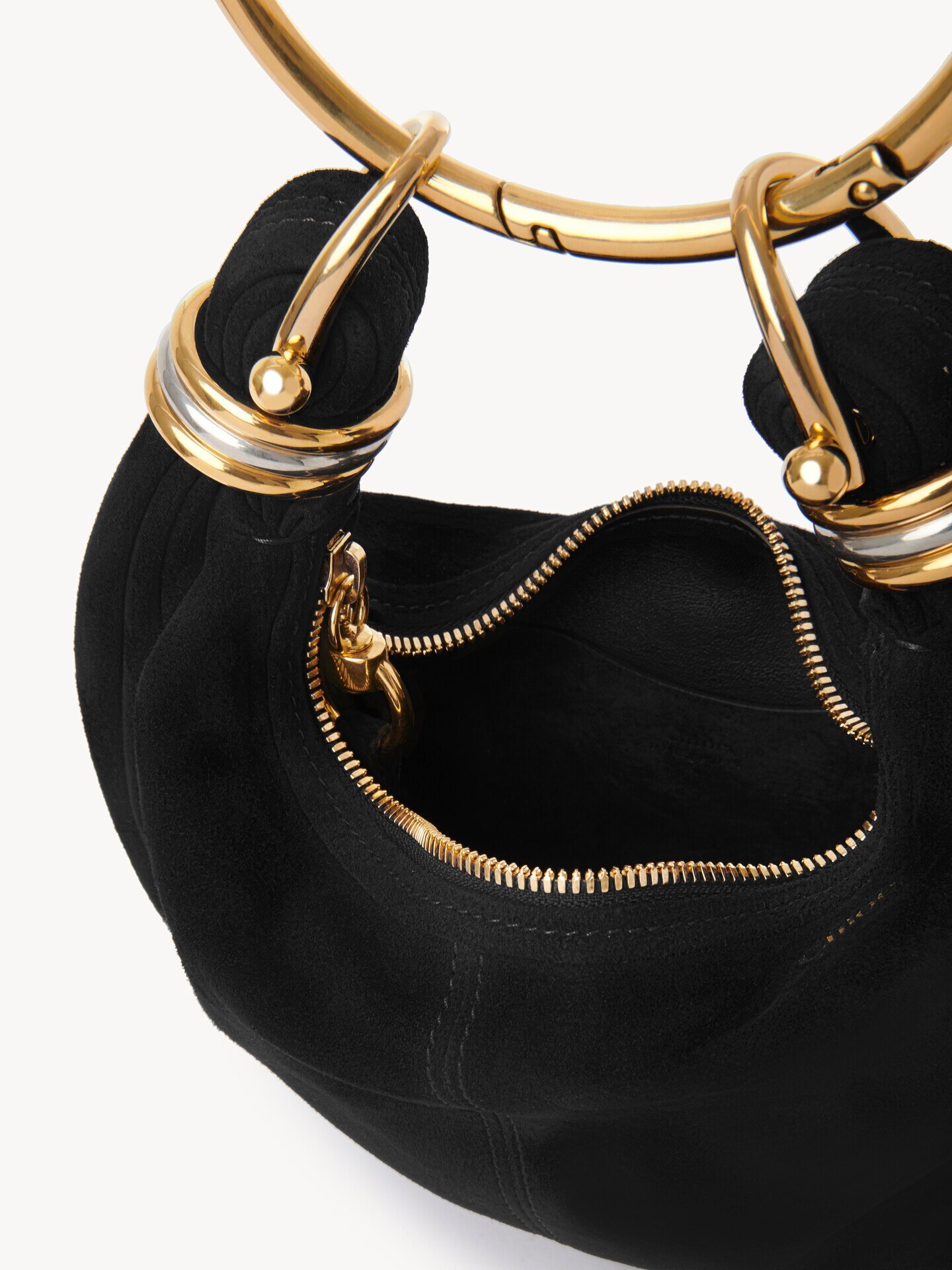 Mini Bracelet Hobo bag in suede leather - 6.0
