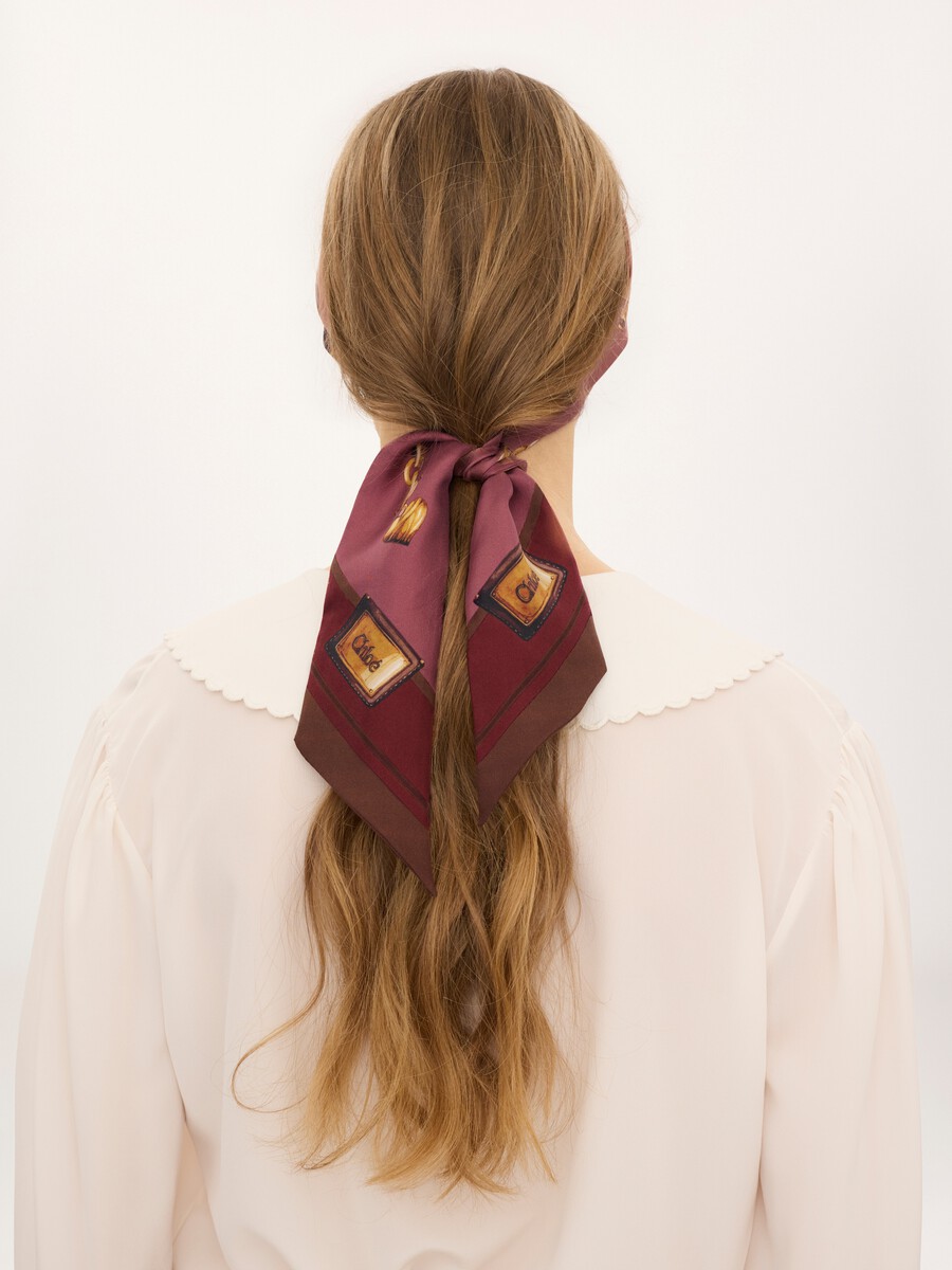 The Chlo&eacute; Paddington bandeau scarf in silk twill - 6
