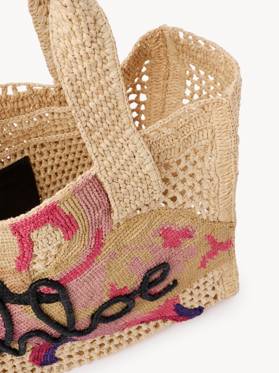 Summer Banana east-west tote bag in raffia - 5