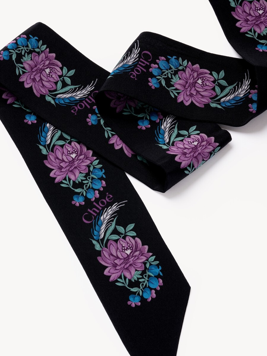 The Chlo&eacute; Folk bandeau scarf in silk cr&ecirc;pe - 3