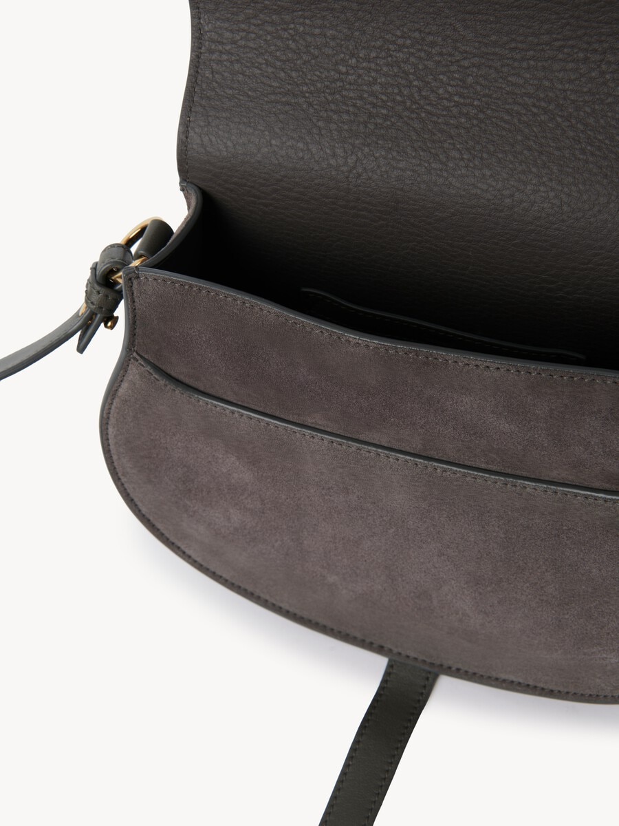 Marcie saddle bag in suede leather - 8