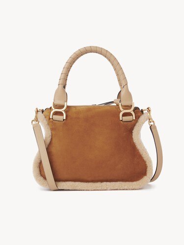 Small Marcie bag in suede leather & shearling - 7
