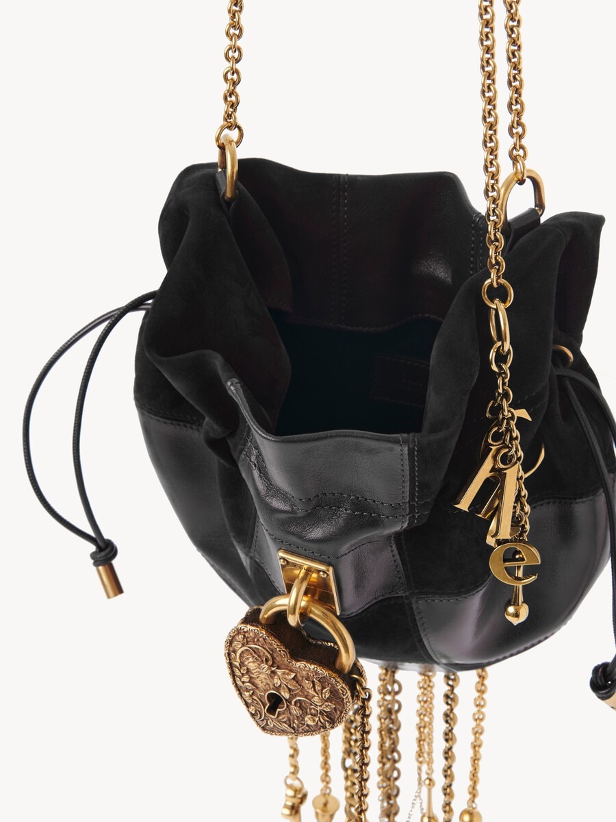 Ch&acirc;teau Treasures crossbody bag in grained & suede leather - 8