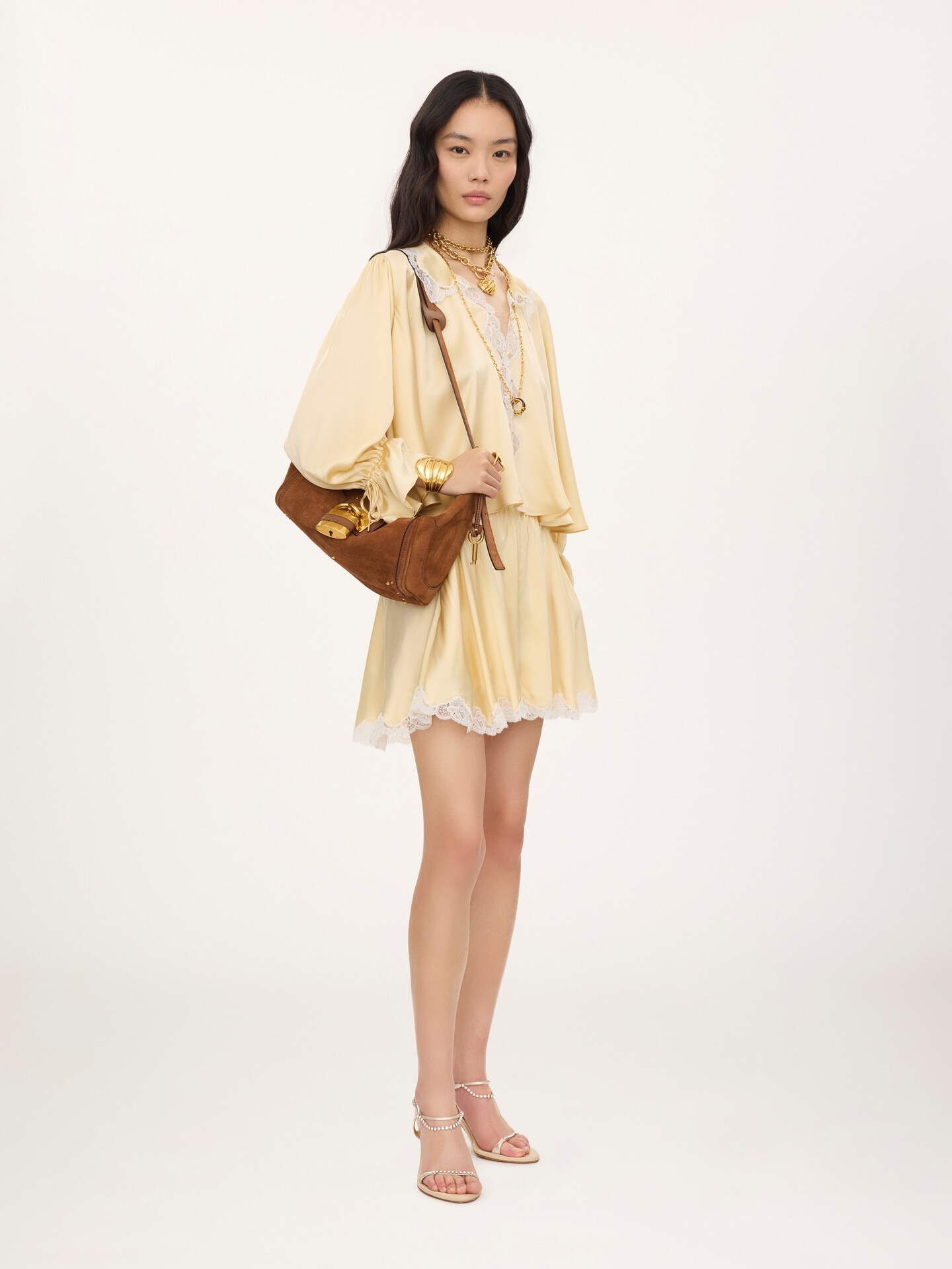 Paddington crossbody bag in suede leather - 7.0