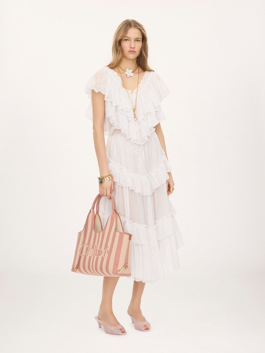 Chlo&eacute; Stripy east-west tote bag in jacquard - 8