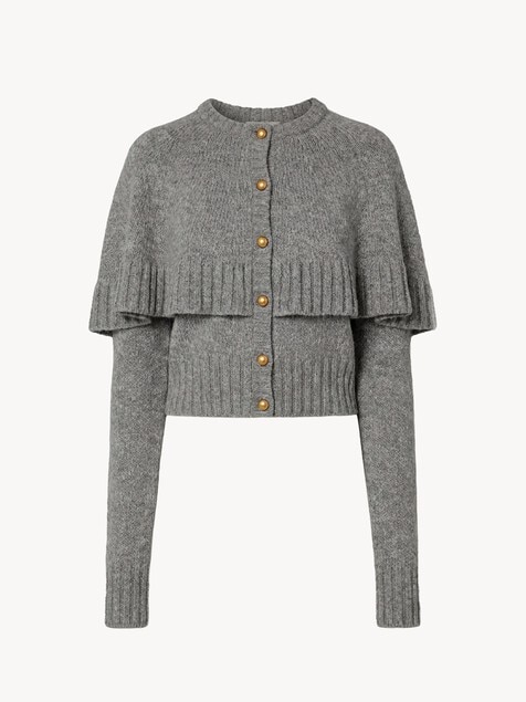 Cape cardigan in a wool & cashmere knit