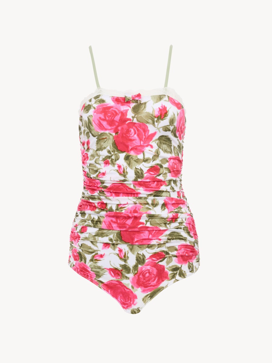 Body fruncido con estampado de rosas - 2