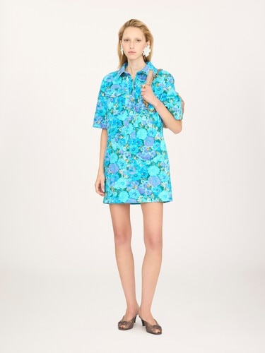 Mini polo dress in cotton drill - 3