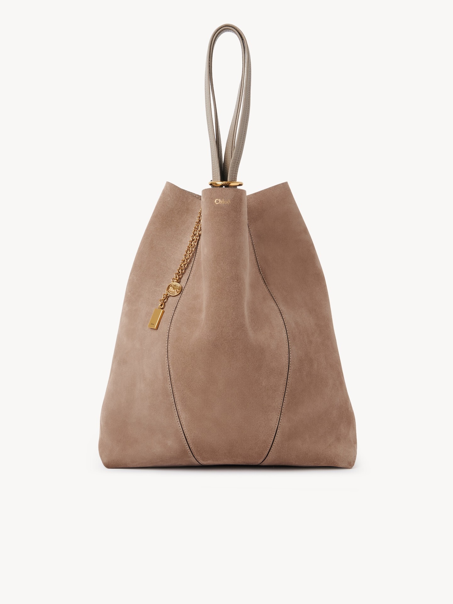 Large sac cabas Chlo&eacute; Spin en cuir velours - 2.0