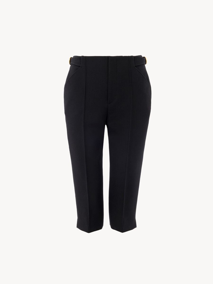 Tailored capri pants in wool cr&ecirc;pe - 1