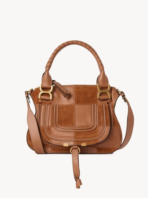 Bolso Marcie peque&ntilde;o de cuero granulado y ante