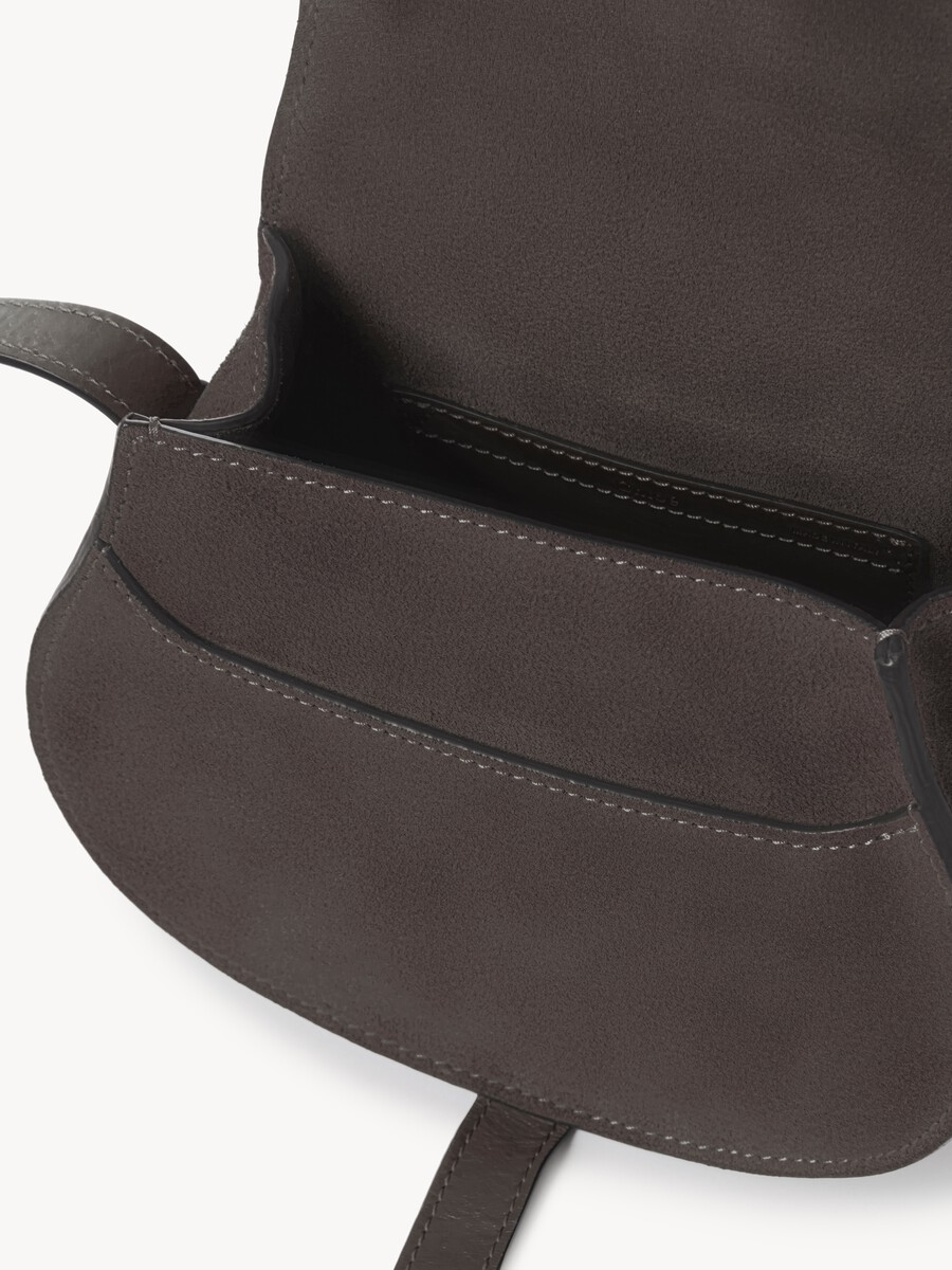 Small Marcie saddle bag in suede leather - 5