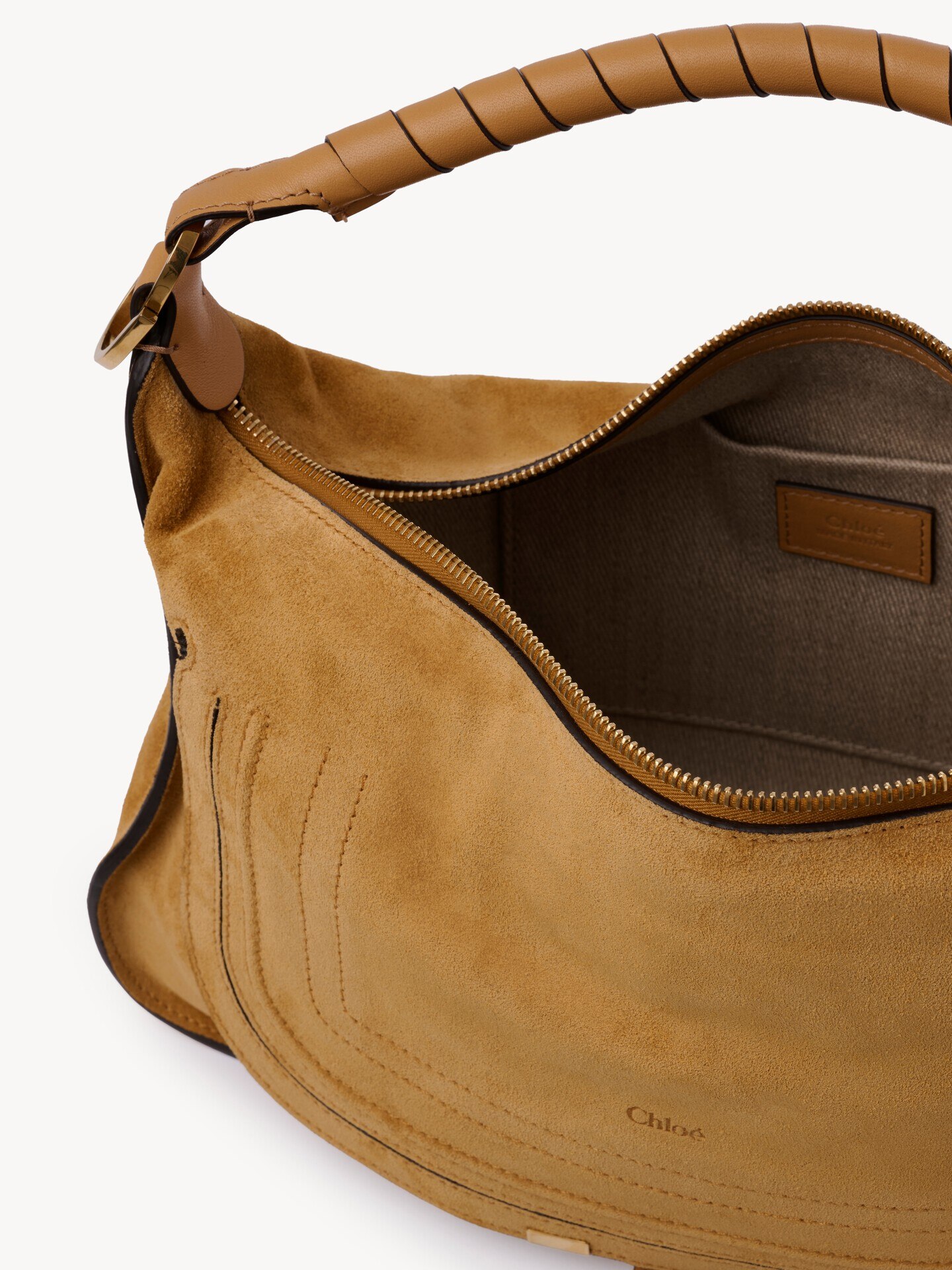 Small Marcie shoulder bag in suede leather - 5.0