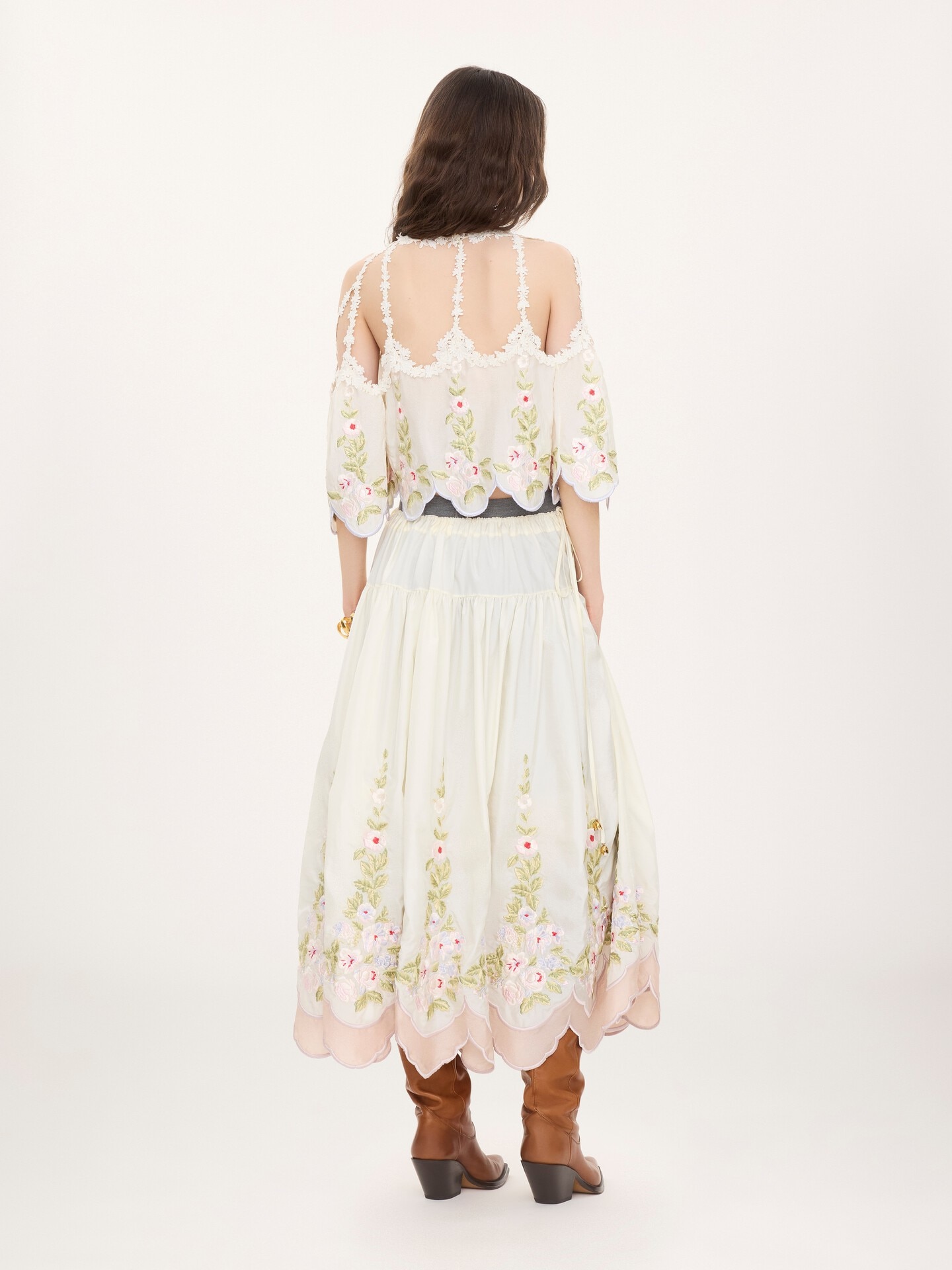 Cut-out cropped top in technical taffeta - 4.0