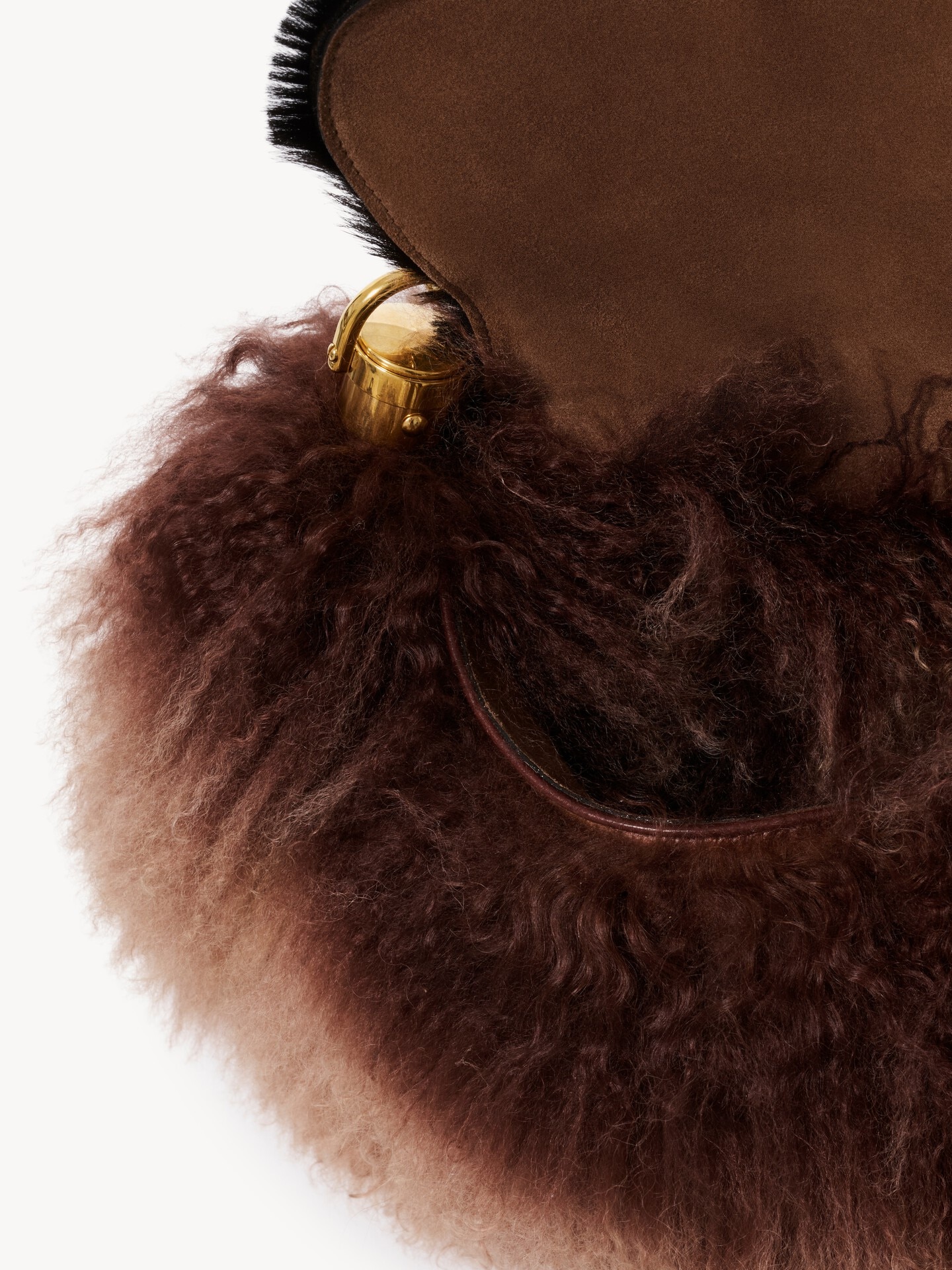 Small Marcie Foulard hobo bag in pony leather & shearling - 5.0