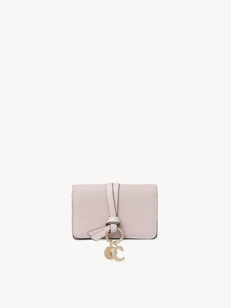 Alphabet card holder in grained leather - 1